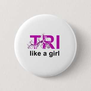 Badge Rond 5 Cm tri comme une fille