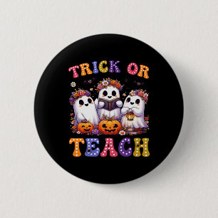 Badge Rond 5 Cm Tri Ou Enseigner Halloween Ghost Citrouille Teac É