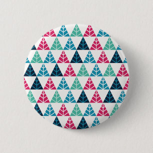 Badge Rond 5 Cm Triangle des pins festifs Mosaïque Abstrait Noël I