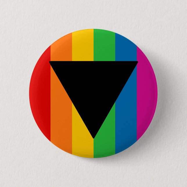 Badge Rond 5 Cm Triangle noir de la fierté lesbienne (Devant)