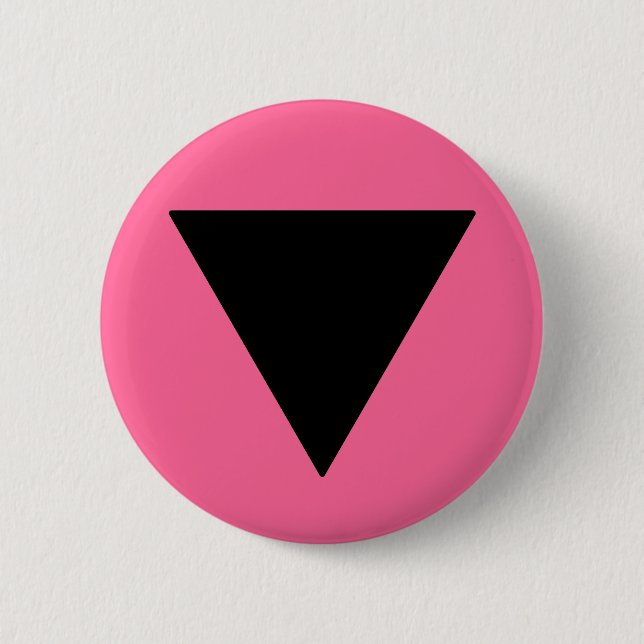 Badge Rond 5 Cm Triangle noir de la fierté lesbienne (Devant)