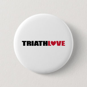 Badge Rond 5 Cm Triathlon Amour pour nageurs, cyclistes et coureur