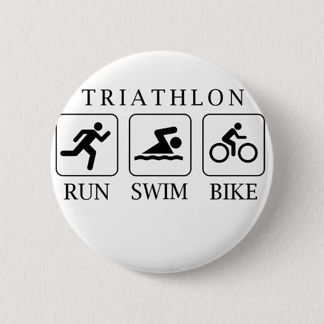 Badge Rond 5 Cm Triathlon course, nage et vélo (Devant)