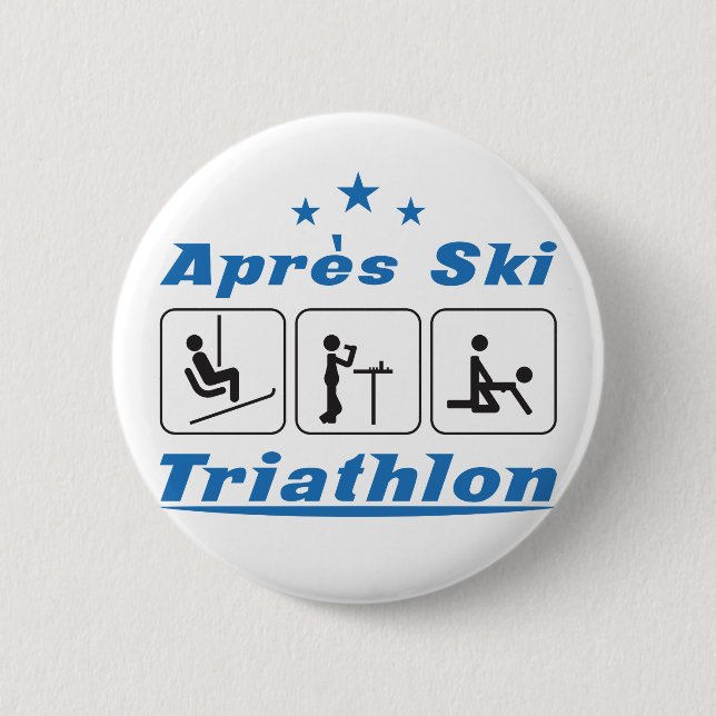 Badge Rond 5 Cm Triathlon de ski d'Apres (Devant)