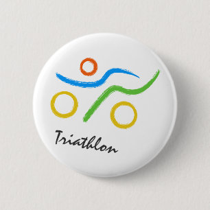 Badge Rond 5 Cm Triathlon logo