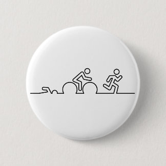 Badge Rond 5 Cm Triatlon. Des serpents, des courses de gros seins.