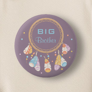 Badge Rond 5 Cm Tribal Dreamcatcher Boho Nouveau-né Big Brother