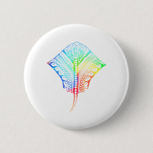 Badge Rond 5 Cm Tribal Stingray de Cravate teintée
