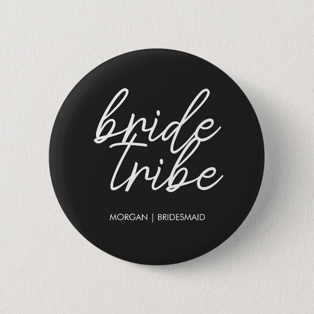 Badge Rond 5 Cm Tribe de mariée | Bachelorette Moderne (Devant)