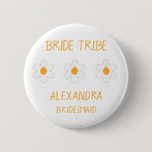 Badge Rond 5 Cm Tribe de mariées Daisy Floral Bachelorette