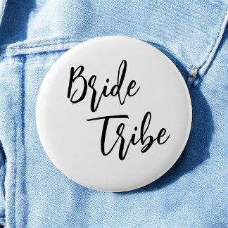 Badge Rond 5 Cm Tribu de mariée bouton de mariage élégant noir et