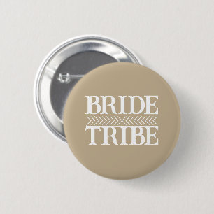 Badge Rond 5 Cm Tribu de mariée stylisée Kaki