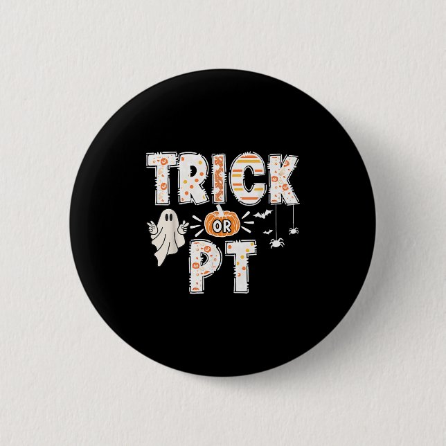 Badge Rond 5 Cm Trick Citrouille Ghost Migné Ou Pt Physique Thérap (Devant)