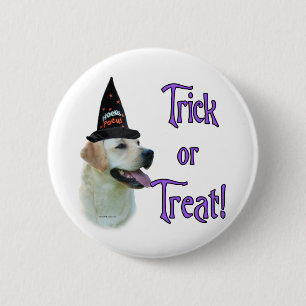 Badge Rond 5 Cm Trick de Labrador Retriever (jaune)