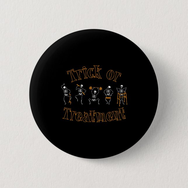 Badge Rond 5 Cm Trick Or Pt Physical Therapy Therast Halloween  (Devant)