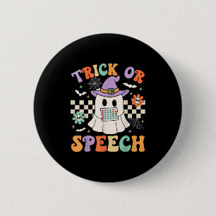 Badge Rond 5 Cm Trick Ou Discours Halloween Slp Rétro Thérapie de 