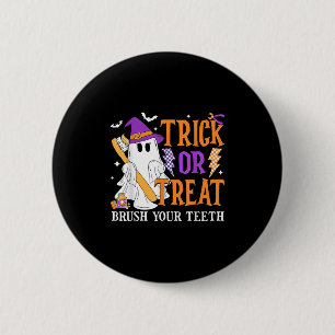Badge Rond 5 Cm Trick Ou Traiter Bronzez Vos Dents Mignonne Fantôm