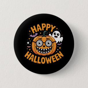 Badge Rond 5 Cm Trick Ou Traiter Halloween Citrouille Joyeux Hallo