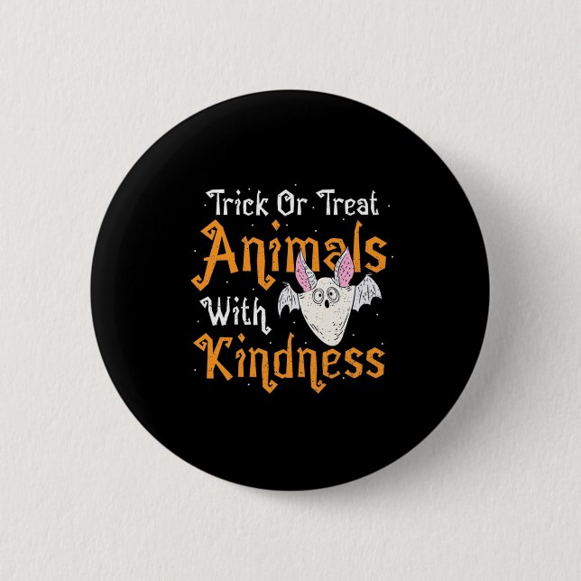 Badge Rond 5 Cm Trick Ou Traiter Les Animaux Avec Douceur (Devant)