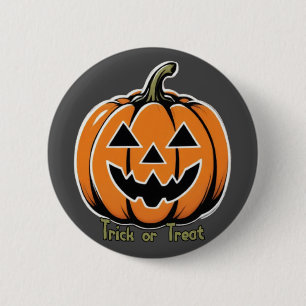 Badge Rond 5 Cm Tricoter ou traiter - Citrouille