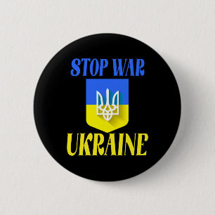 Badge Rond 5 Cm Trident ukrainien Drapeau ukrainien Drapeau ukrain