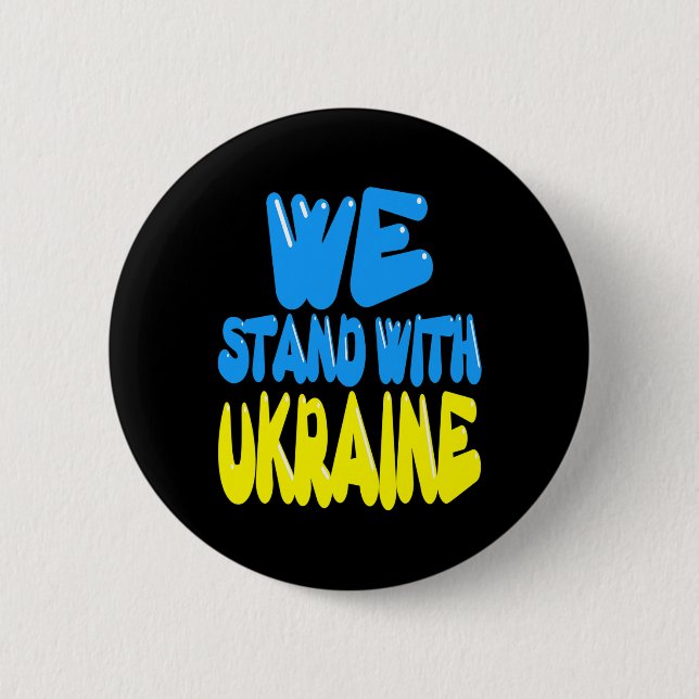 Badge Rond 5 Cm Trident ukrainien Drapeau ukrainien Drapeau ukrain (Devant)