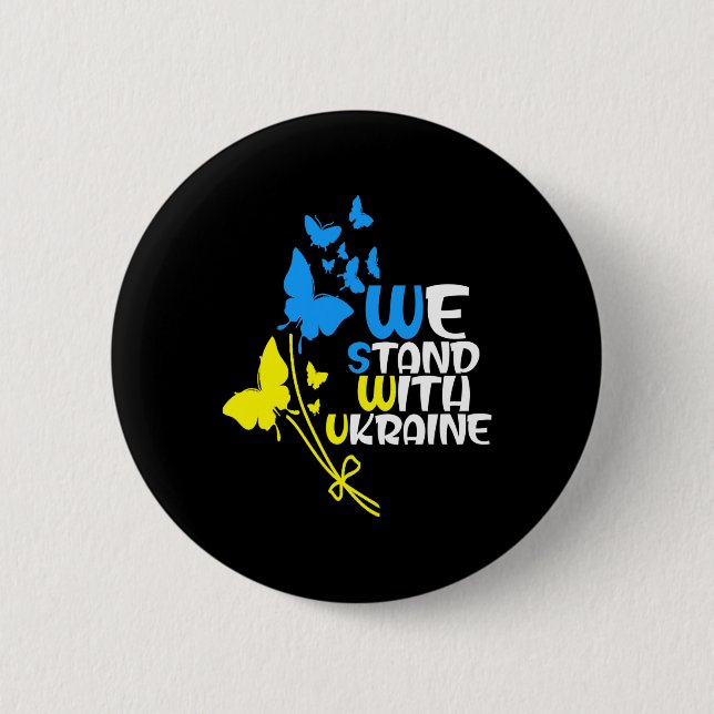 Badge Rond 5 Cm Trident ukrainien Drapeau ukrainien Drapeau ukrain (Devant)
