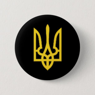 Badge Rond 5 Cm Trident ukrainien - Symbole ukrainien Tryzub