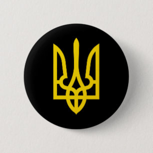 Badge Rond 5 Cm Trident ukrainien Volodymyr Zelenskyy Ukraine Prés