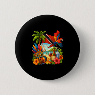 Badge Rond 5 Cm Trinidad et Togo vacances caraïbes drapeau de Trin