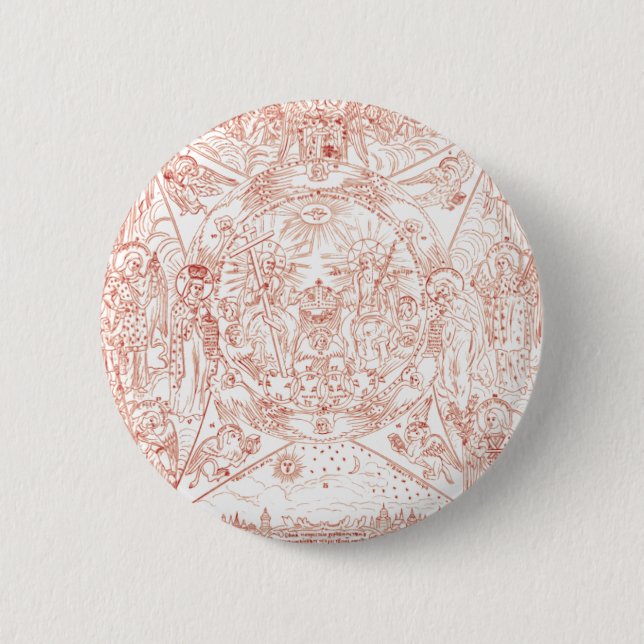 Badge Rond 5 Cm Trinité sainte dans la Gloire (Devant)