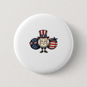 Badge Rond 5 Cm Trio de baseball patriotique Vintage Vector Shirt_