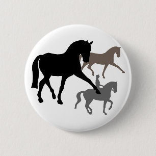 Badge Rond 5 Cm Trio de chevaux de dressage