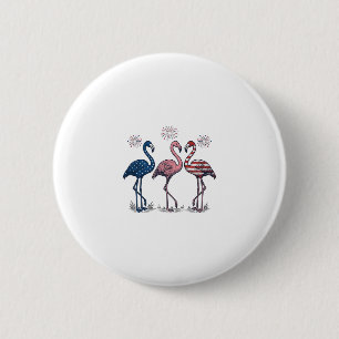 Badge Rond 5 Cm Trio de flamants patriotiques dessin de gravure vi