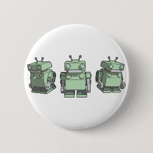 Badge Rond 5 Cm Trio de robot