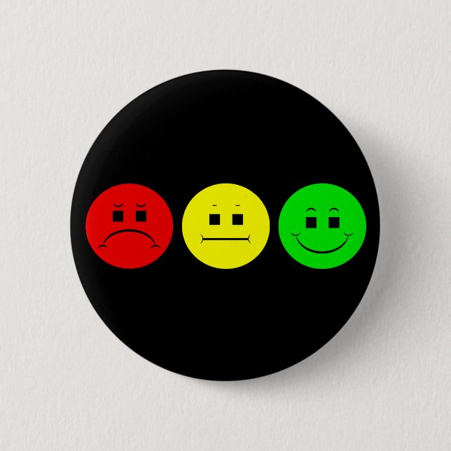 Badge Rond 5 Cm Trio déprimé de feu d'arrêt (Devant)