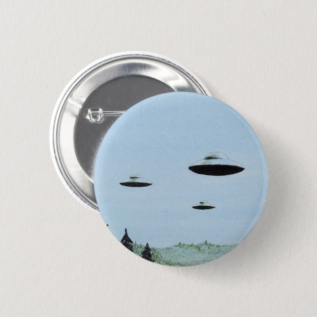 Badge Rond 5 Cm Trio UFO (Devant & derrière)