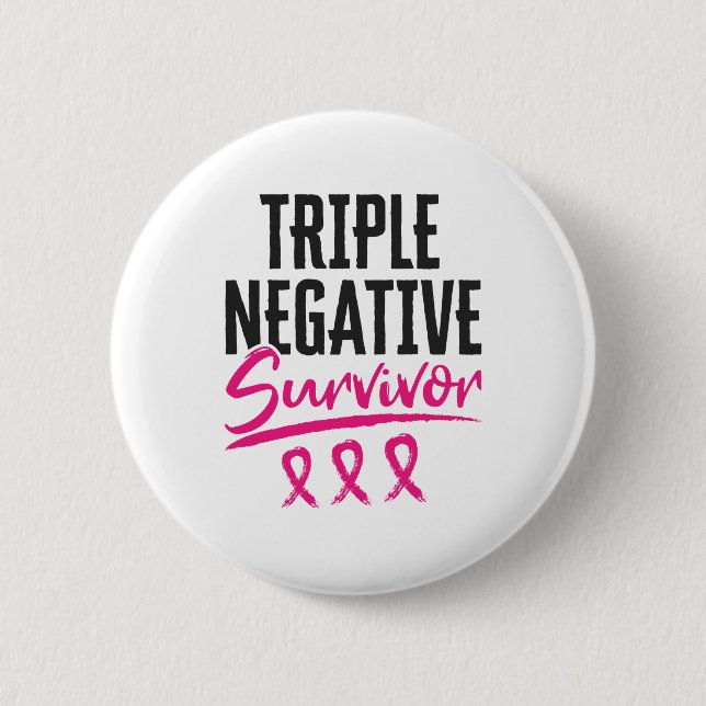 Badge Rond 5 Cm Triple survivant négatif TNBC Cancer du sein (Devant)