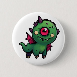 Badge Rond 5 Cm Tripod le bouton Monstre inadapté - Quirky One Eye
