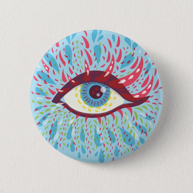 Badge Rond 5 Cm Trippy Oye Psychedelic Art (Devant)