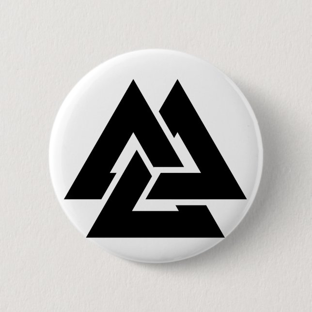 Badge Rond 5 Cm Triquetra de symbole de Valknut (Devant)