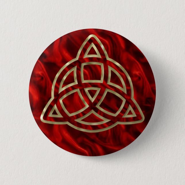 Badge Rond 5 Cm Triquetra Red Silk (Devant)