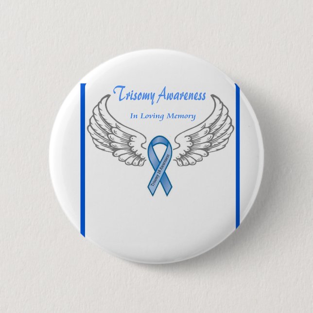 Badge Rond 5 Cm Trisomy 18 Personnalisable En Mémoire Amoureuse (Devant)