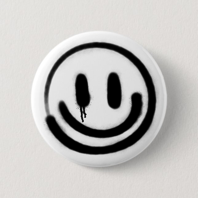 Badge Rond 5 Cm triste émoticône sourire (Devant)