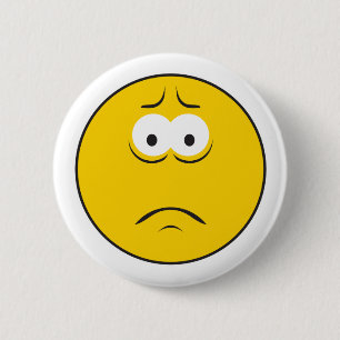 Badge Rond 5 Cm Triste face de givre