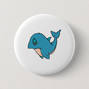 Badge Rond 5 Cm triste petite baleine