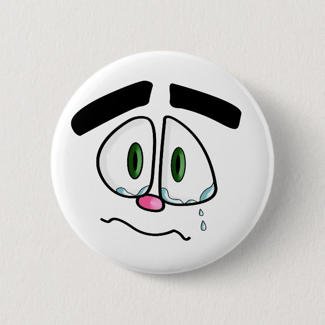 Badge Rond 5 Cm Triste visage en larmes (Devant)
