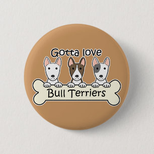 Badge Rond 5 Cm Trois bulls-terrier