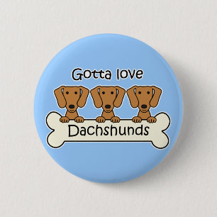 Badge Rond 5 Cm Trois Dachshunds