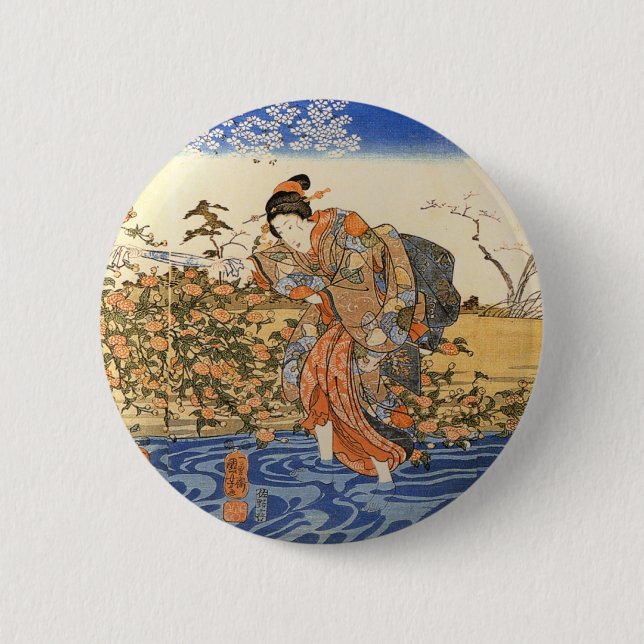 Badge Rond 5 Cm Trois femmes japonaises (Devant)